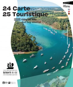 La carte touristique de la côte et des rias présente la Destination Quimperlé les rias, côté mer