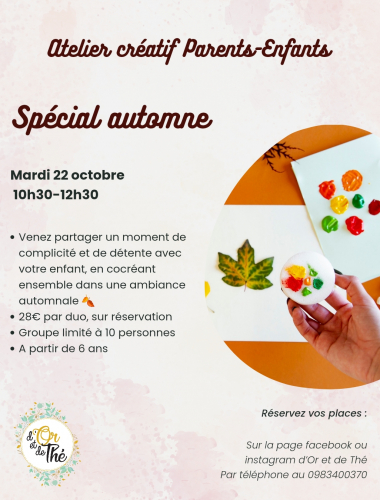 Atelier créatif parents-enfants - spécial Automne... Le 22 oct 2024