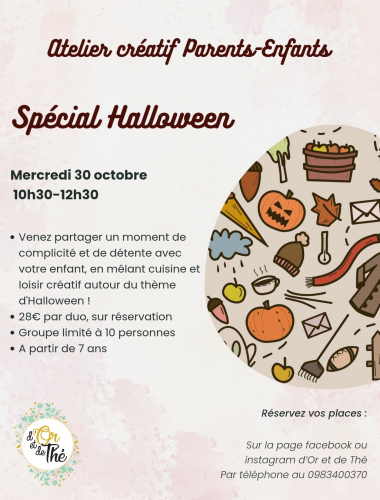 Atelier créatif parents-enfants - spécial Halloween... Le 30 oct 2024