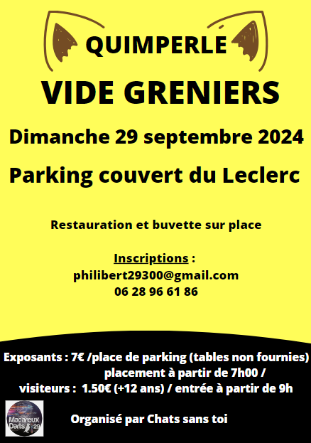 Vide-greniers - Quimperlé Le 29 sept 2024