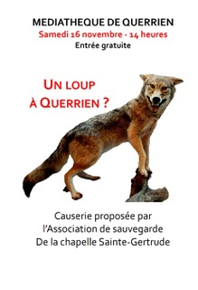 Causerie - Un loup à Querrien ? - Querrien Le 16 nov 2024