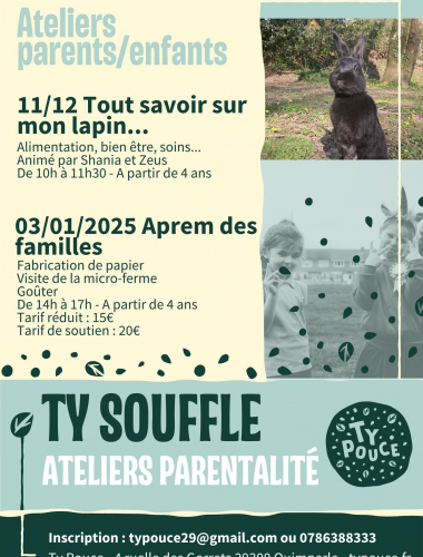 Atelier parents/enfants : Aprem des familles - Quimperlé Le 3 janv 2025