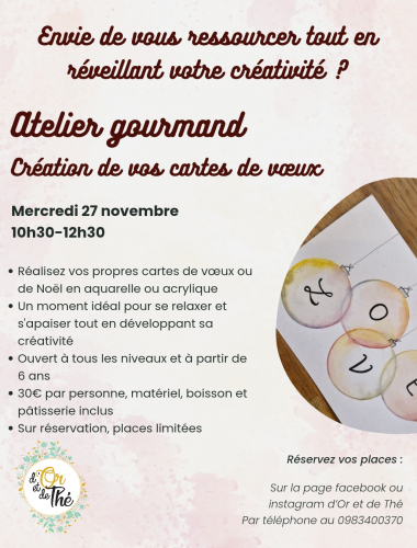 Atelier gourmand - création de vos cartes de voeux - Quimperlé Le 27 nov 2024