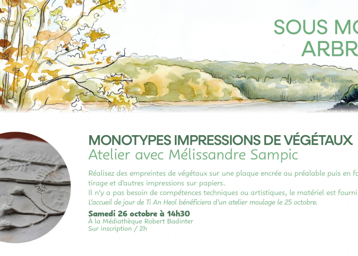 Ateliers monotypes impressions de végétaux - Clohars-Carnoët Le 26 oct 2024